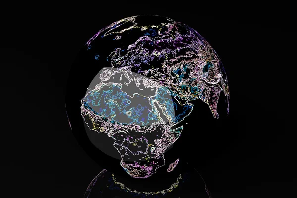 Mundo neón - Europa y África —  Fotos de Stock